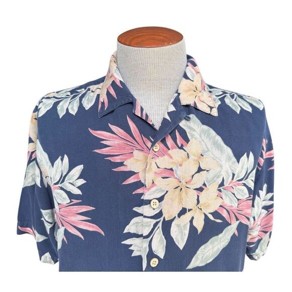 Honolulu Lulu 100% Silk Party Hawaiian Shirt Sz. M Short Sleeve Tropical - Picture 5 of 10